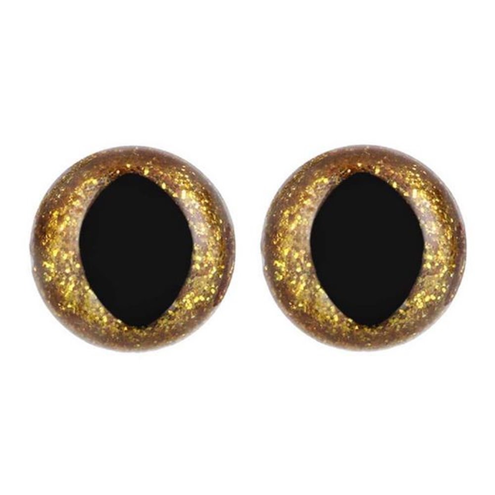 Oeil de chat amigurumi 12 mm or paillettes