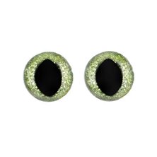 Cat eye 15 mm green glitter