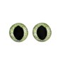 Cat eye 15 mm green glitter