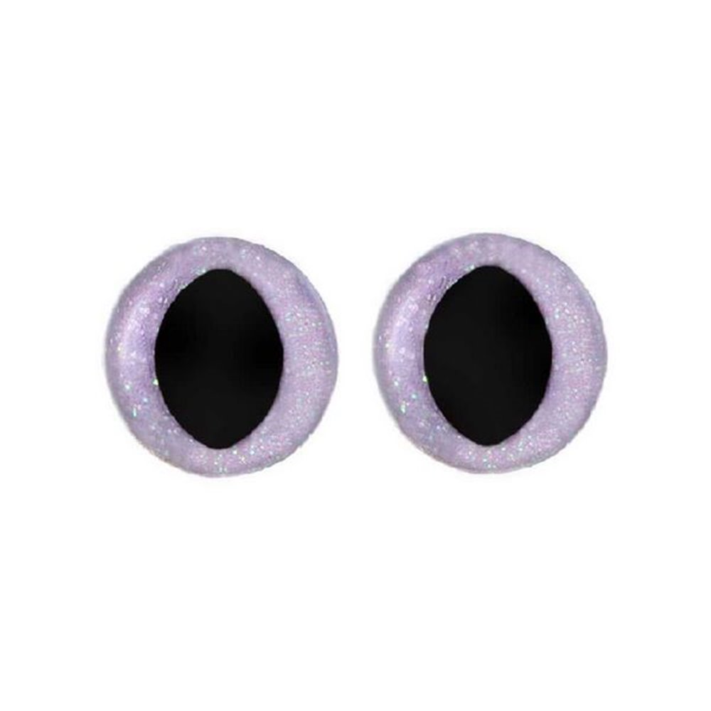 Oeil de chat amigurumi 15 mm mauves paillettes