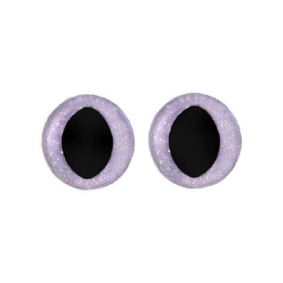 Cat eye 15 mm purple glitter