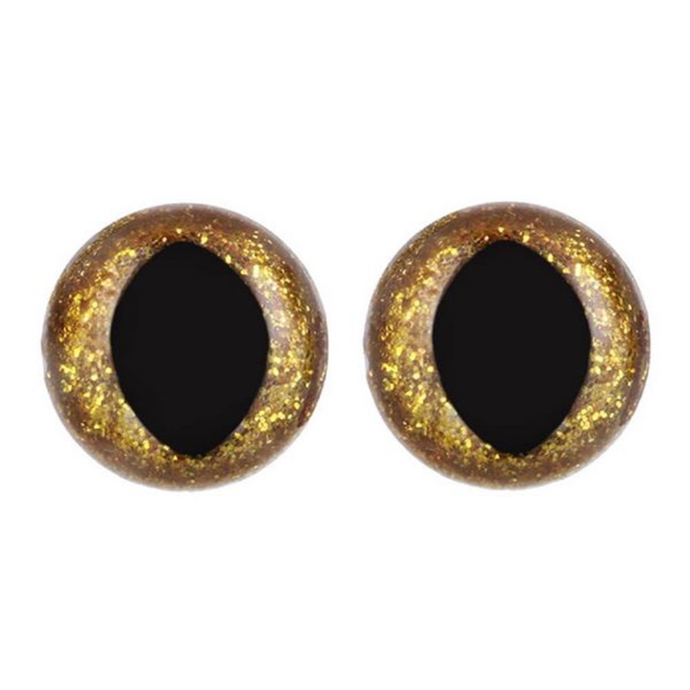 Cat eye 18 mm gold glitter