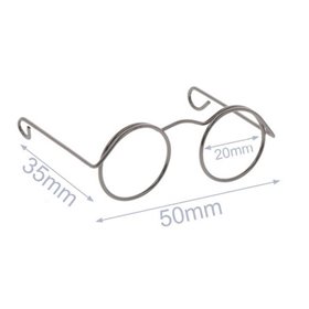 Glasses for stuffed toys metal 5cm old nickel