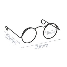 Brille für Stofftiere Metall 5cm schwarz