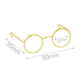 Brille für Stofftiere Metall 5cm gold