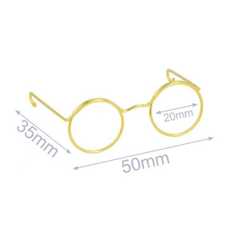 Glasses for stuffed toys metal 5cm gold