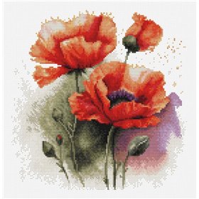 Luca-S Embroidery kit Poppy flower
