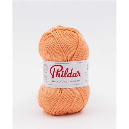 Laine à tricoter  Phildar Phil Coton 3 abricot