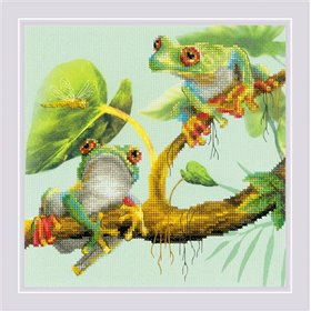 Riolis embroidery kit Frogs
