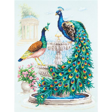 Embroidery kit Peacocks