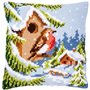 Cross stitch cushion kit Robin in winter