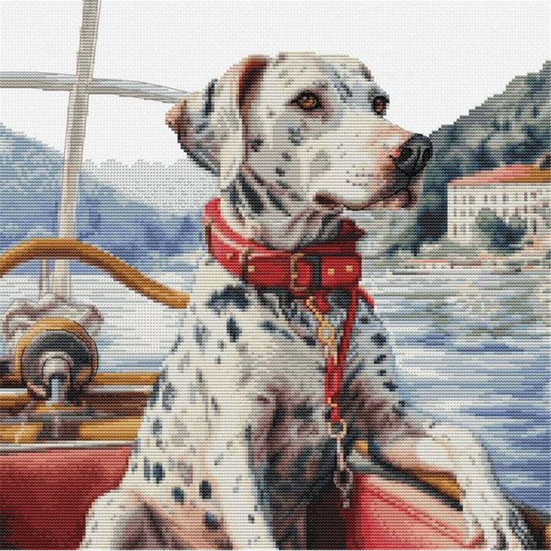 Embroidery kit The Dalmatian on Lake Como