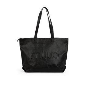 Handmade leather shopper with removalbe purse Muud Laura Shopper Black