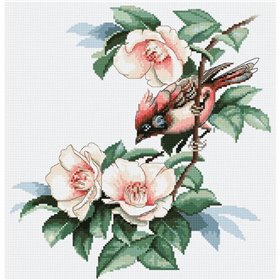 Luca-S Kit de broderie Oiseau en fleurs