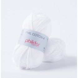 Phildar fil à crocheter Phil Coton 4 blanc