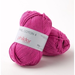 Fil crochet Phildar  Phil Coton 4 fuchsia