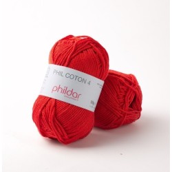 Fil crochet Phildar  Phil Coton 4 cerise