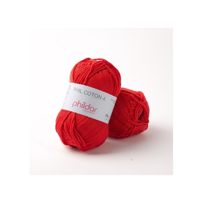 Crochet yarn Phildar Phil Coton 4 cerise