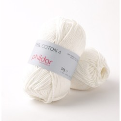 Fil crochet Phildar  Phil Coton 4 craie
