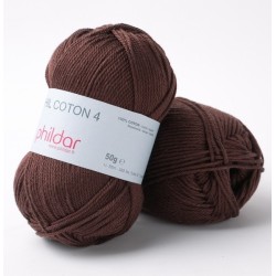 Crochet yarn Phildar Phil Coton 4 bordeaux