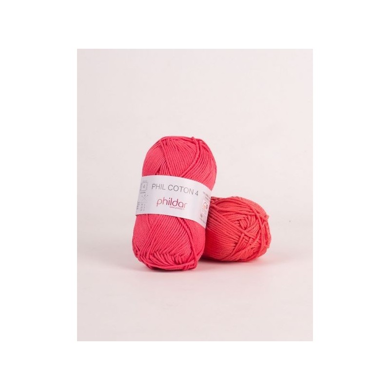Crochet yarn Phildar Phil Coton 4 pink