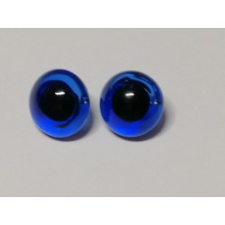   Dierenoog 15 mm in glas blauw