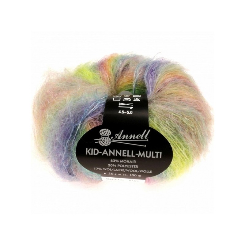 Mohair knitting yarn Kid Annell Multi 3182