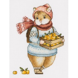 Embroidery kit Panna Hamster and Mandarins