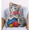 Embroidery kit Cushion. My Kitten