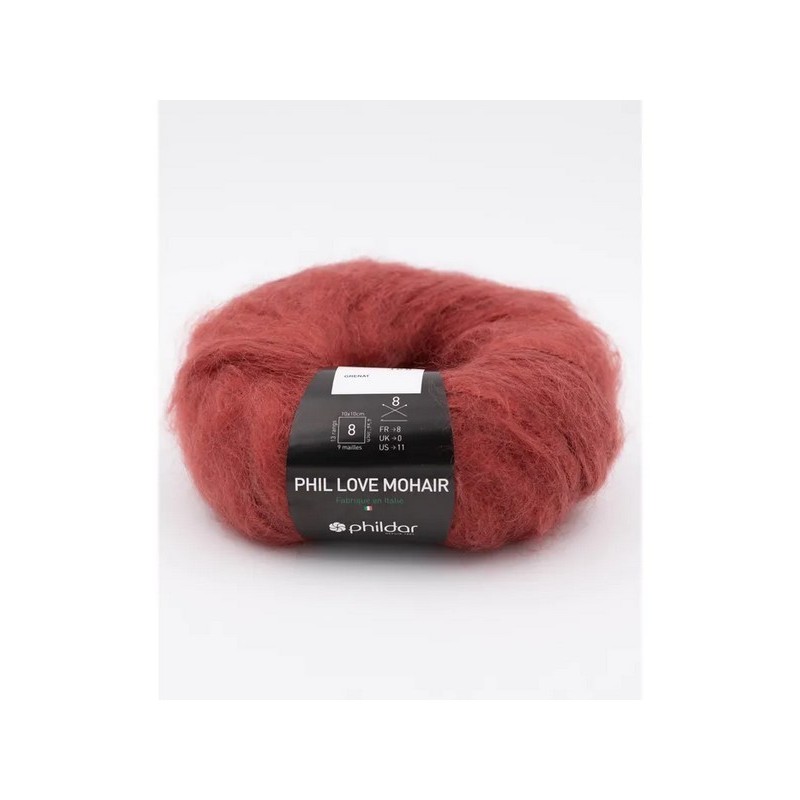 Knitting wool Phildar Phil Love Mohair Grenat