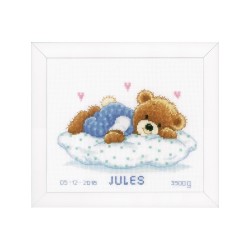 Vervaco Embroidery kit Snoozing teddy bear