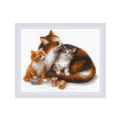 Embroidery kits with cats